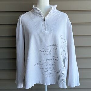 •Coldwater Creek• Zebra Graphic Quarter-Zip Pullover Top - Size 2X